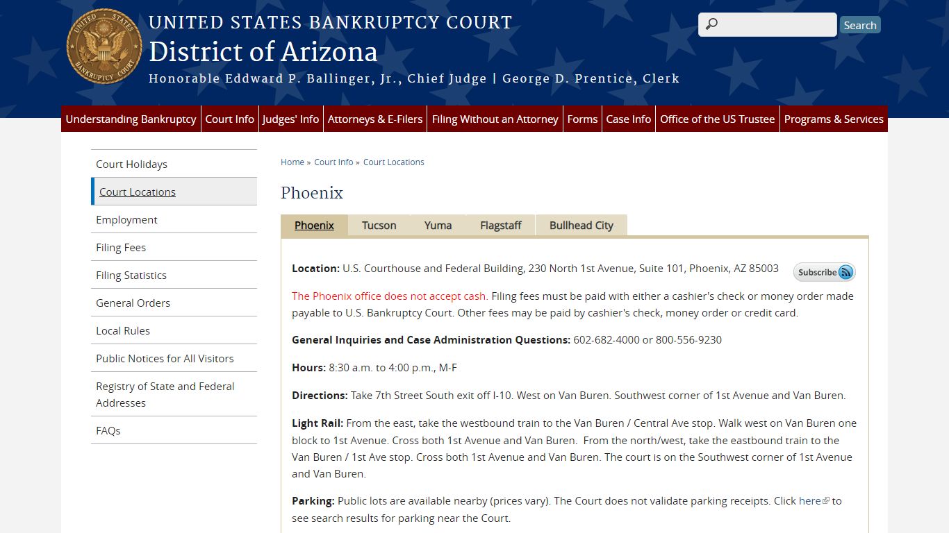 Phoenix | District of Arizona | United States Bankruptcy Court